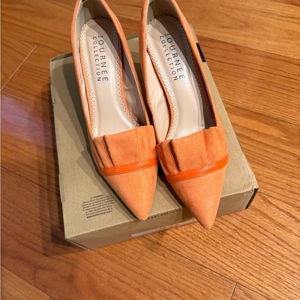 Journee Collection Women's Orange Flats